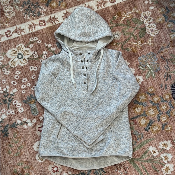 Thread & Supply Tops - Thread & Supply Light Gray Hooded Sweatshirt